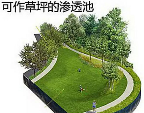 可作草坪的渗透地