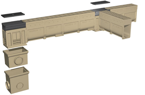 一体式排水沟组成部分
